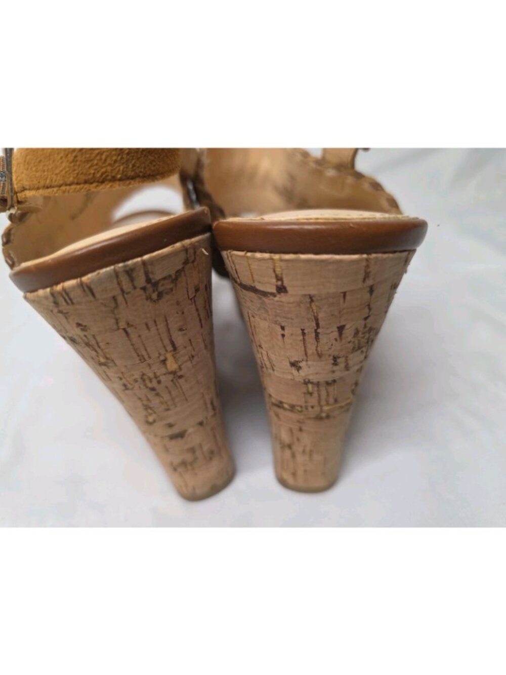 Michael Shannon Sybil leather and cork wedge sandals size 9 Good condition! - Picture 6 of 10